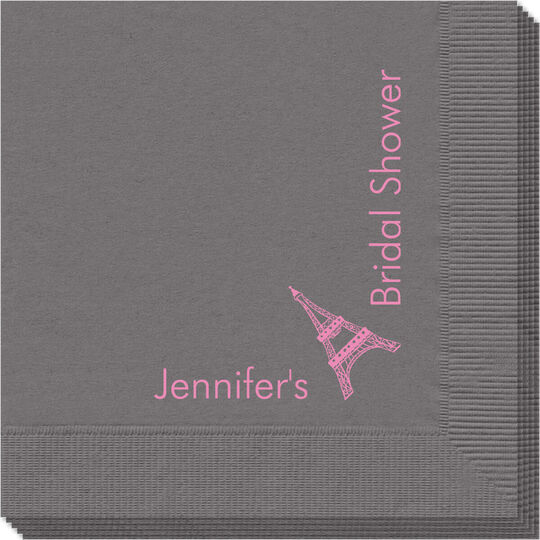 Corner Text with Eiffel Tower Design Napkins